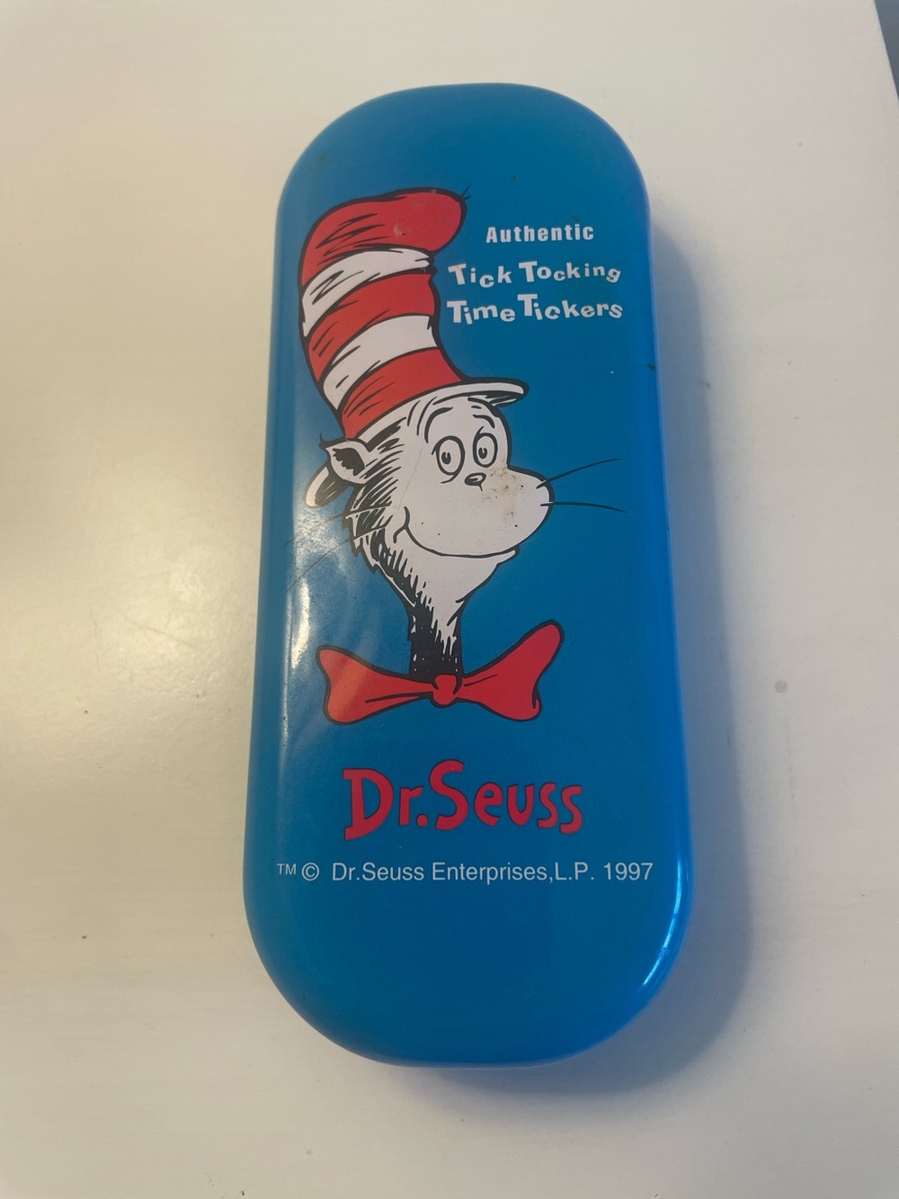 Dr Seuss Time Tickers Fish Watch Liquod Dome 1997 in Original Tin Box